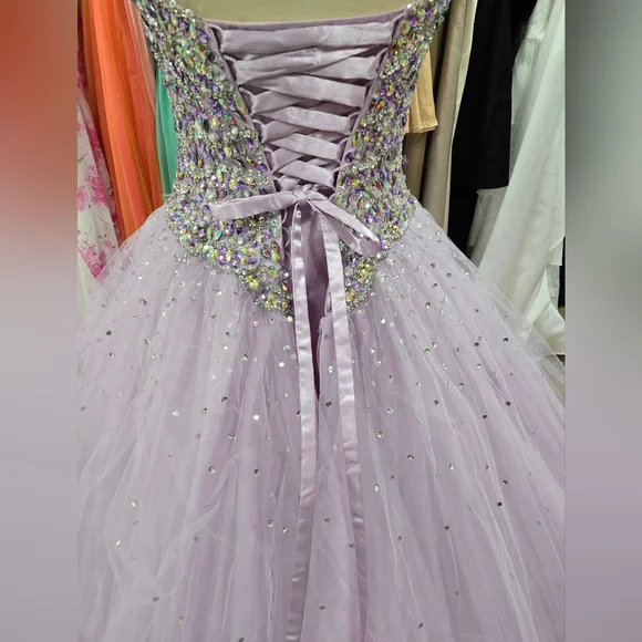 Morilee Lavender Beaded Ball Gown - Picture 9 of 13